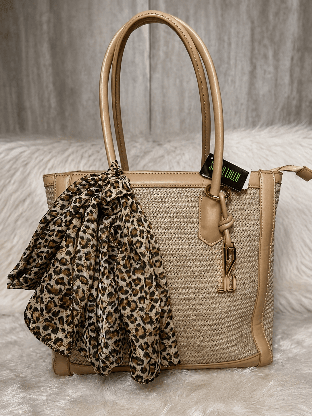 Bolsa palha leopard Santa Lolla