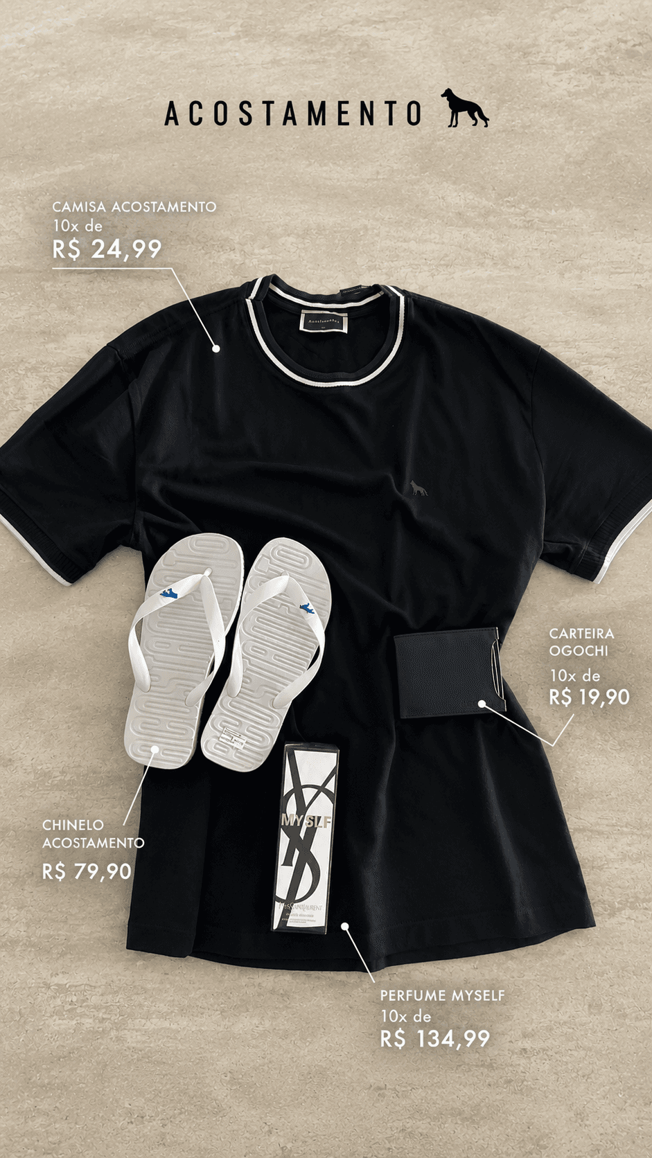 Kit masculino Acostamento preto com perfume YSL — Boutique Eva Milhomem