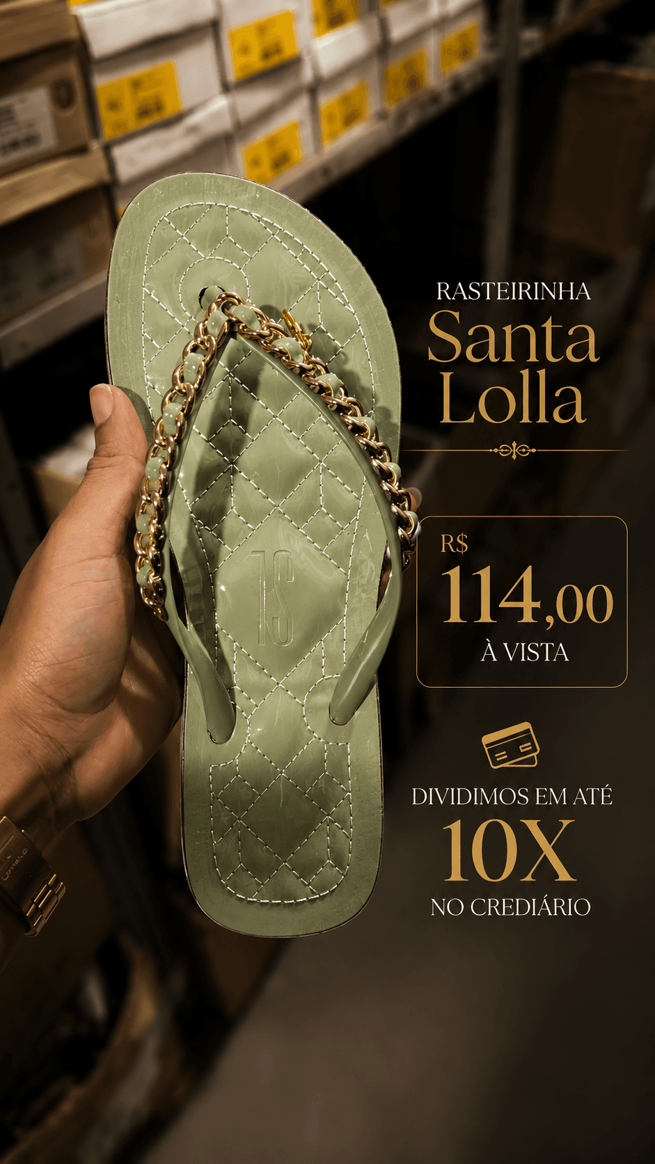 Rasteirinha verde Santa Lolla